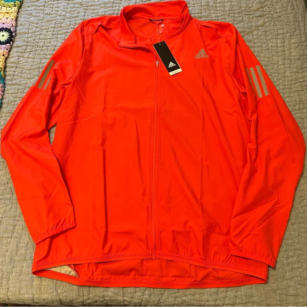 NWT Adidas Men's Full Zip Orange Running Jacket